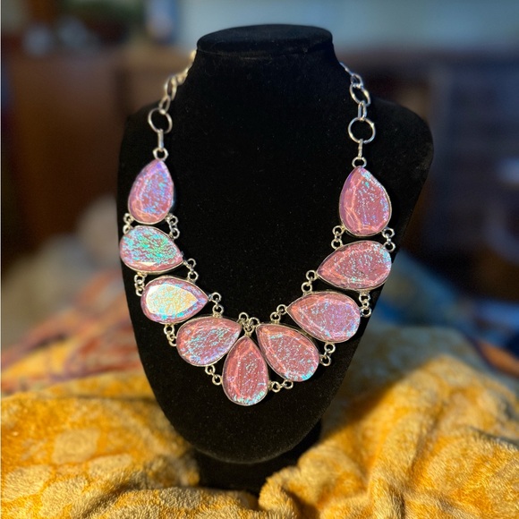 Pink Australian Triplet Opal Necklace! 925 Sterling Silver Stamped! - Picture 11 of 16